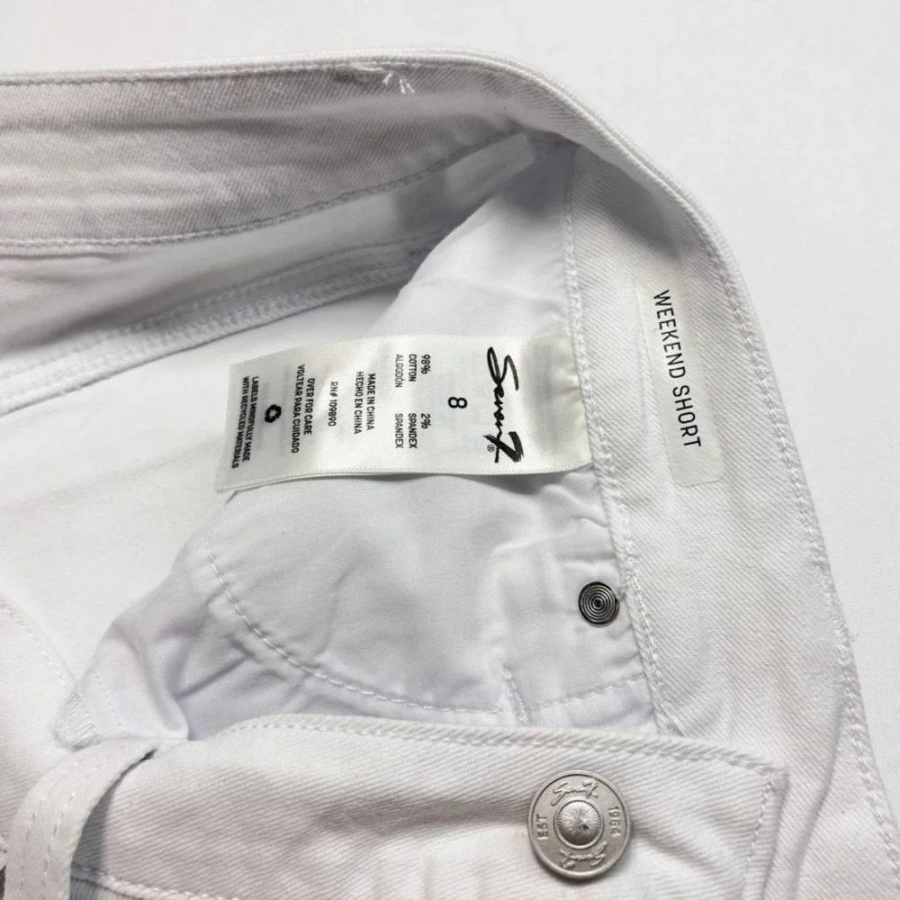 Seven7 White Denim‎ Weekend Shorts Raw Hem Coastal Summer Womens Size 8
